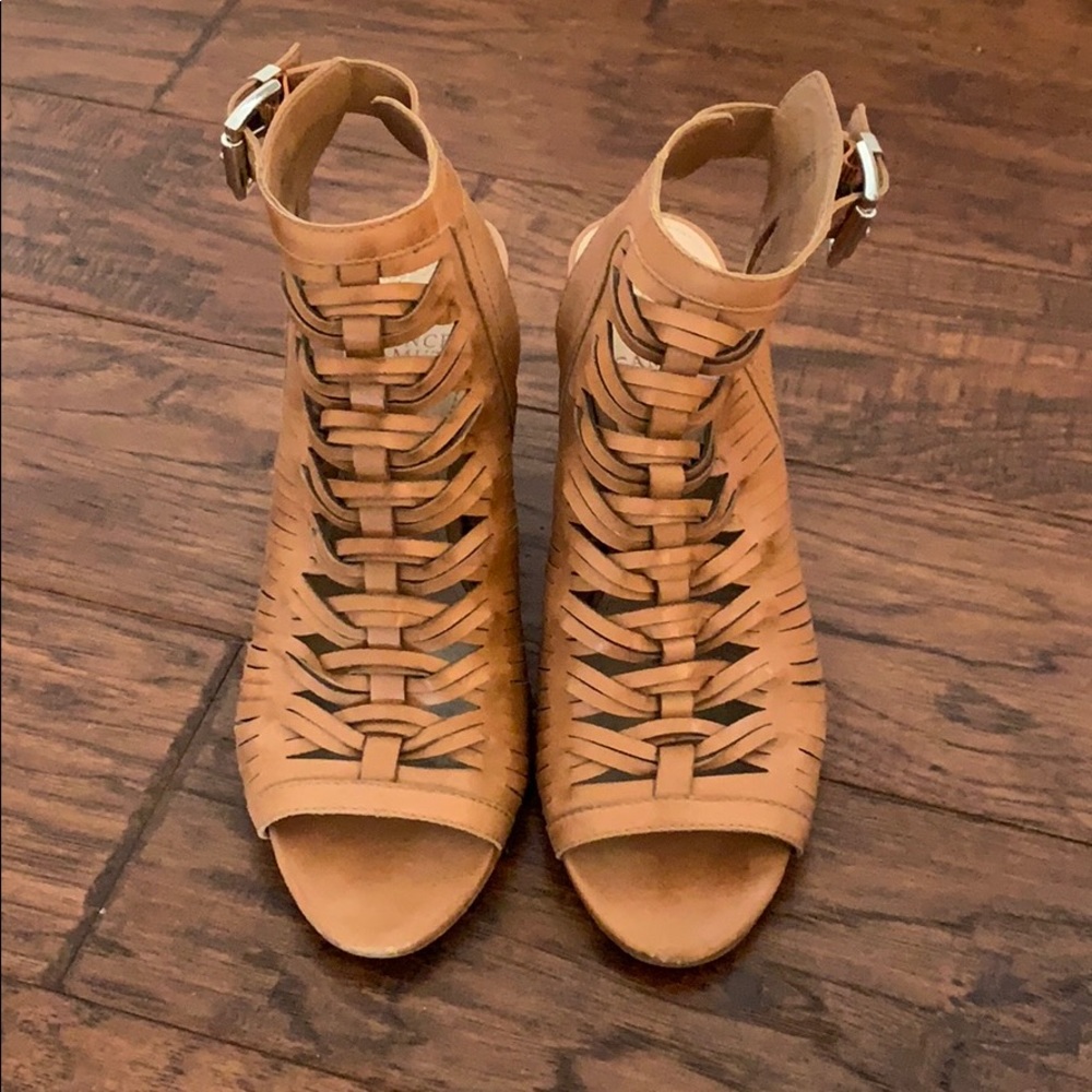 Vince Camuto Strappy Leather Light Brown Sandal